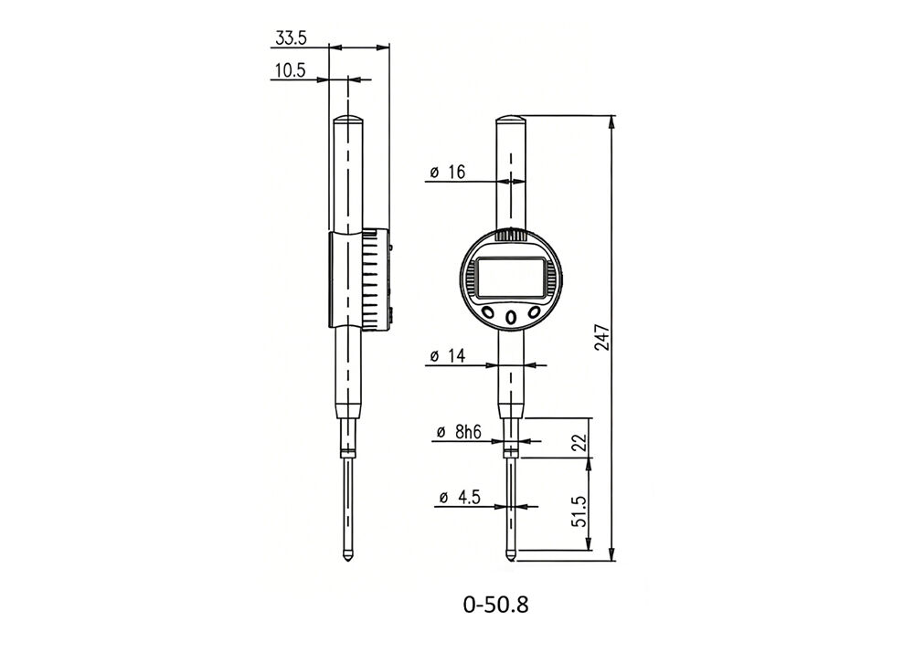 High Accuracy 0-50.8mm/0-2" Digital Dial Indicator with USB Data Output for Quality Inspection